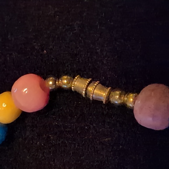 Beaded Pastel Bracelet with Silver Accent Beads - Picture 2 of 5